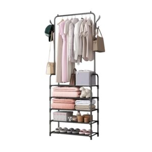 Κρεμάστρα δαπέδου με ράφια παπουτσιών - 6013-5 - 915039 - Black