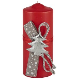 Κερί Κόκκινο Κορμός Μάτι Κορδόνι 12x5cm Xmasfest 1131651