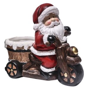 Κηροπήγιο Κεραμικό Αγιος Βασίλης Μοτοσυκλέτα 18x16x9cm Xmasfest 1132414