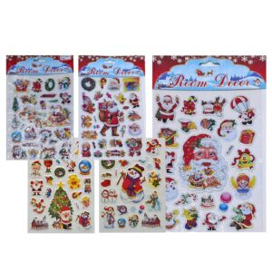 Αυτοκόλλητα 3D Χριστουγέννων Καρτέλα Μεσαία 25x15cm Xmasfest 113267