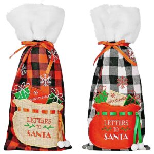 Θήκη Κρασιού Xmas Καρώ 36x16cm Xmasfest 1133201