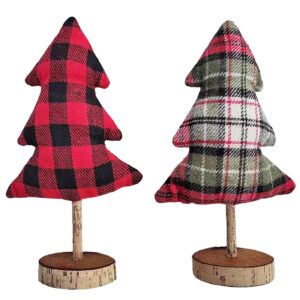 Χριστουγεννιάτικο Δέντρο Πάνινο με Ξύλινα Βάση 23x15cm Xmasfest 1133430