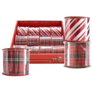 Κορδέλα Χριστουγέννων Καρό-Ριγέ 6,3cm X5,5m Xmasfest 1133467