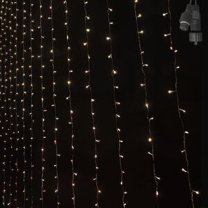 100 Λαμπάκια LED Λευκό Θερμό Κουρτίνα με Επέκταση & Προγράμματα IP44 90x80cm (δεν Περιέχεται ο Μετασχηματιστής) Xmasfest 1133499