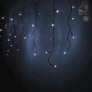 100 Λαμπάκια LED Λευκό Ψυχρό Βροχή με Επέκταση & Προγράμματα IP44 110x80cm (δεν Περιέχεται ο Μετασχηματιστής) Xmasfest 1133501