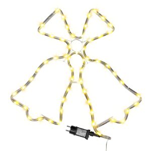 Καμπάνες Φωτοσωλήνας 60 LED 3m Λευκό Θερμό με Προγράμματα IP44 ø11mm 3m Φωτοσωλήνας (+3m Extra Καλώδιο) 58x56cm Xmasfest 1133524