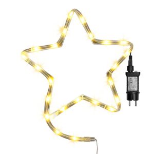 Φωτοσωλήνας Αστέρι 23 LED 1m Λευκό Θερμό με Προγράμματα IP44 ø11mm 1m Φωτοσωλήνας (+3m Extra Καλώδιο) 30x30cm Xmasfest 1133525