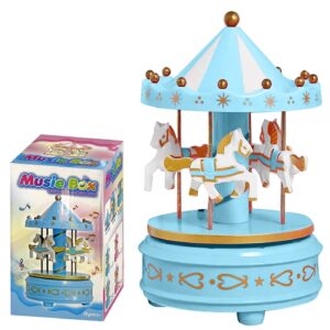 Καρουζέλ Κουρδιστό Γαλάζιο 16x11cm Xmasfest 1133607