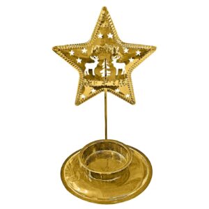 Κηροπήγιο Ρεσώ Άστρο Μεταλλικό 14,5x ø8cm Xmasfest 1133787