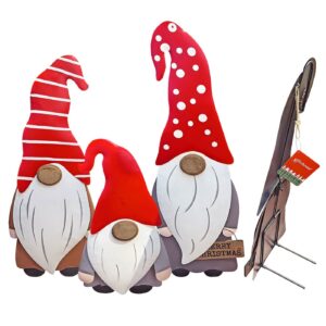 Gnome Μεταλλικές Επιδαπέδιες Φιγούρες σετ=3 τεμ 68cm /62cm /46cm Xmasfest 1133813