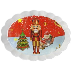 Δίσκος Πλαστικός Οβάλ Καρυοθραύστης 36x25cm Xmasfest 1133869
