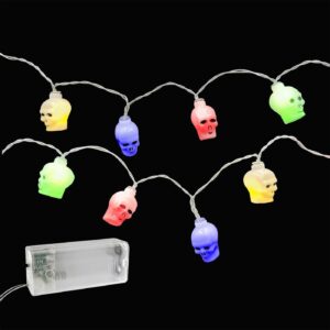 20 Λαμπάκια LED Μπαταρίας Νεκροκεφαλές Πολύχρωμα με Controller IP20 2,3m Xmasfest 1133889