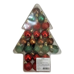 Μπάλες Δέντρου Χριστουγέννων σετ=24τεμ ø3cm Xmasfest 1133929