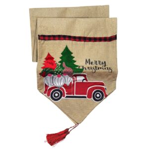 Runner Διακόσμησης Τραπεζιού Λινάτσα Santa car 180x35cm Xmasfest 1133964