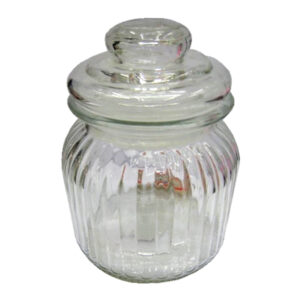 Βάζο γυάλινο με πώμα 14,5 cm