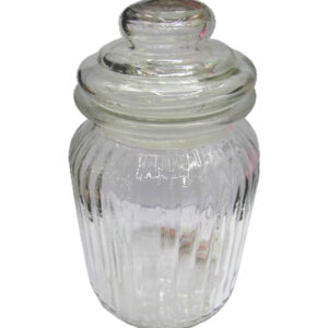 Βάζο γυάλινο με πώμα 22,5 cm