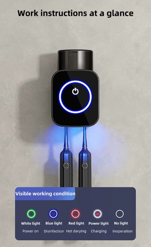 Βάση αποστείρωσης οδοντόβουρτσας - JX-5589 - 961028 - Black - Image 5