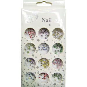 Κασετίνα με διακοσμητικά στρασάκια νυχιών διαμαντάκι