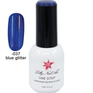 Ημιμόνιμο μανό one step 15ml - Blue glitter