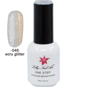 Ημιμόνιμο μανό one step 15ml - Ecru glitter