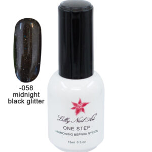 Ημιμόνιμο μανό one step 15ml - Midnight black glitter