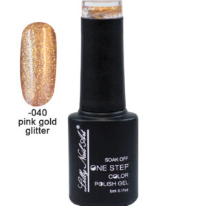 Ημιμόνιμο μανό one step 5ml - Pink gold glitter