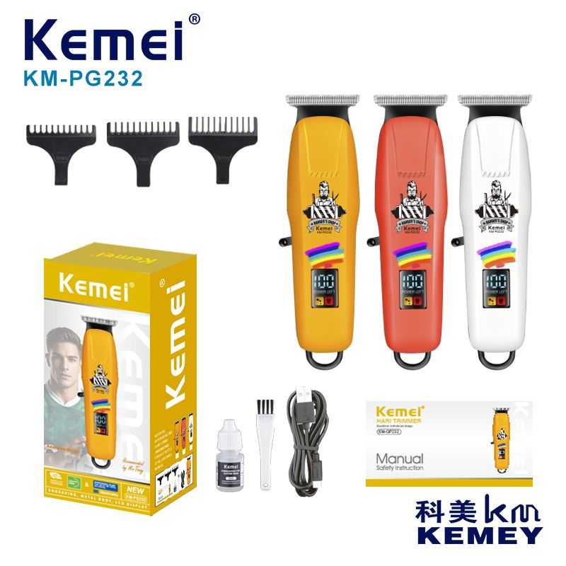 Κουρευτική μηχανή & trimmer - Barber - KM-232 - Kemei - Yellow - Image 2