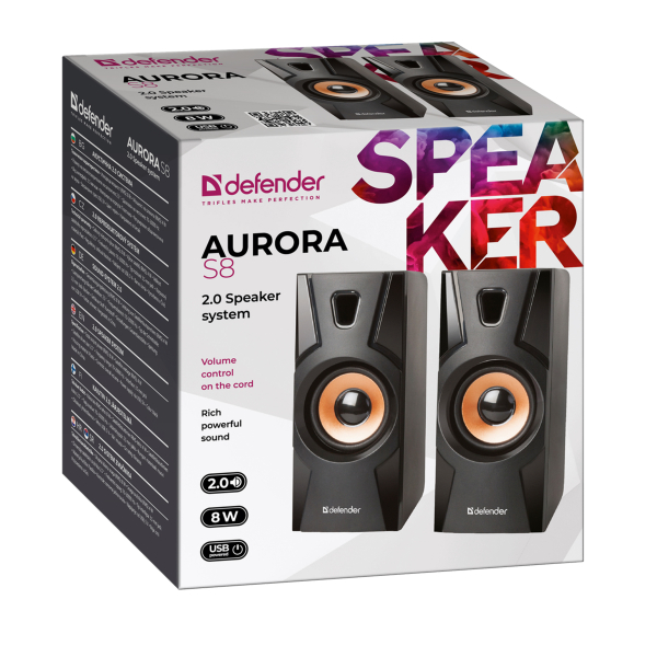 DEFENDER AURORA S8 2.0 STEREO SPEAKERS 8W black - Image 2