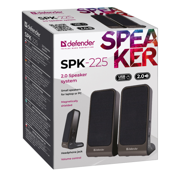 DEFENDER SPK-225 SPEAKERS 2.0 4W black - Image 2