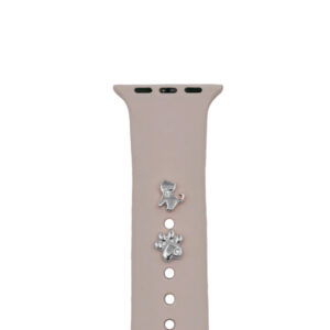 PINS CHARMS FOR SMARTWATCH STRAPS CAT silver