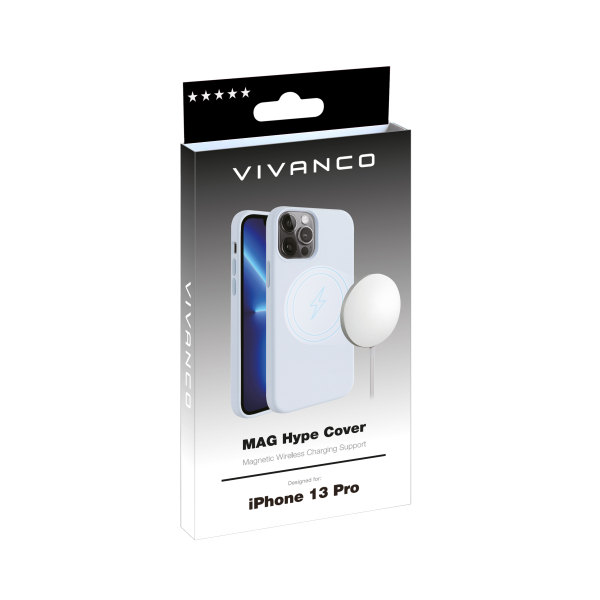 VIVANCO MAG HYPE COVER IPHONE 13 PRO sky blue backcover - Image 2