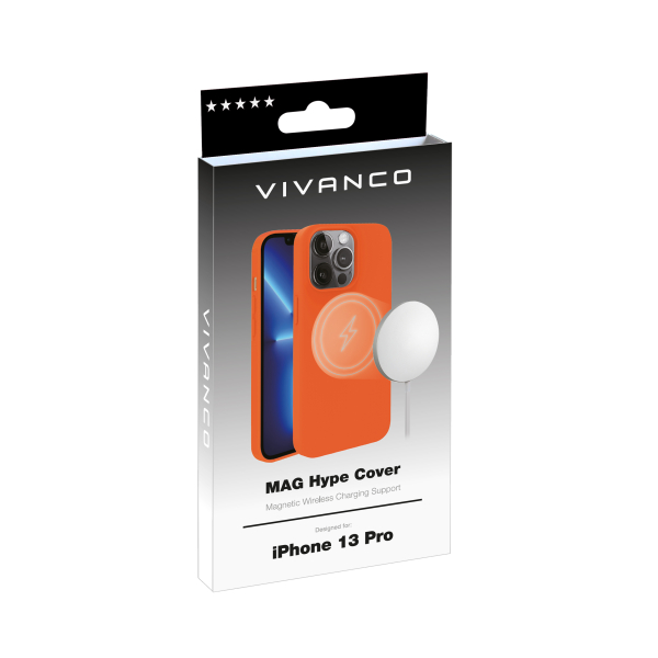 VIVANCO MAG HYPE COVER IPHONE 13 PRO orange backcover - Image 2