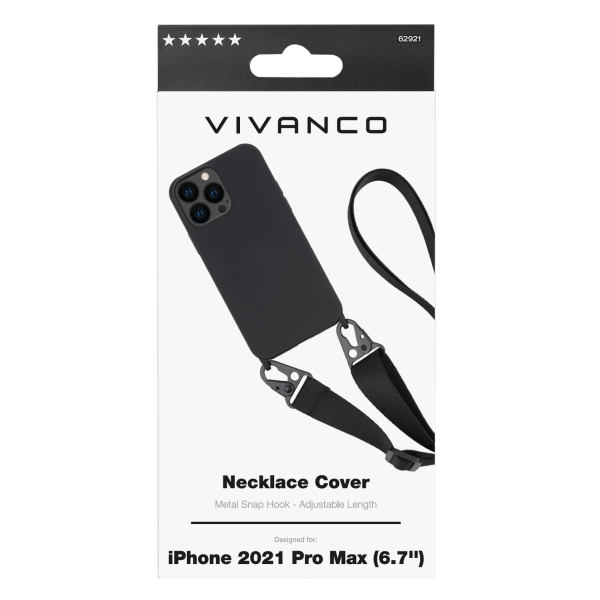 VIVANCO NECKLACE COVER IPHONE 13 PRO MAX black backcover - Image 2
