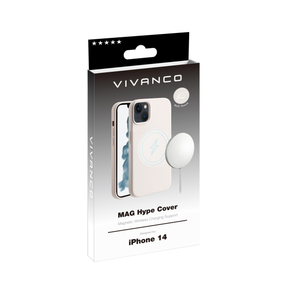 VIVANCO MAG HYPE COVER IPHONE 14 sand backcover - Image 2