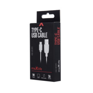 MAXLIFE USB TO TYPE C DATA CABLE 1m 3A white