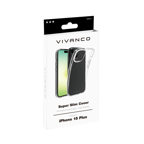 VIVANCO SUPER SLIM CASE IPHONE 15 PLUS transparent backcover - Image 2