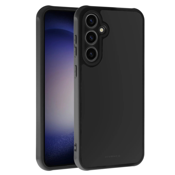 VIVANCO FROSTED COVER SAMSUNG S23 FE semi transparent/black backcover