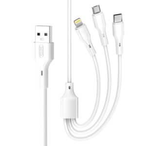 XO DATA CABLE NB230 1 TYPE C | LIGHTNING | MICRO USB 2,4Α white
