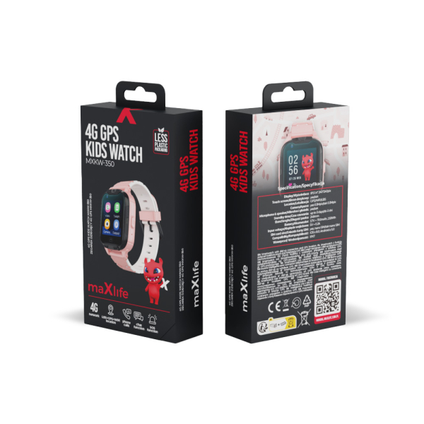 MAXLIFE KIDS SMART WATCH 4G GPS WIFI pink - Image 2