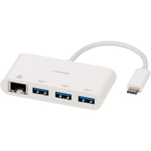 VIVANCO USB TYPE C ADAPTER NETWORK LAN / HUB 3 PORTS