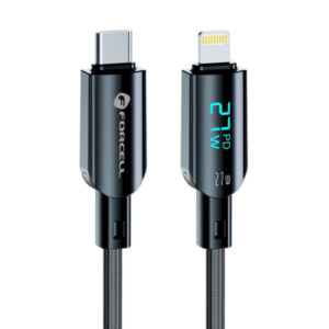FORCELL F-ENERGY TYPE C TO LIGHTNING DATA CABLE DIGITAL PD 27W 1.2m 3A black