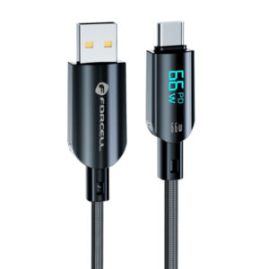 FORCELL F-ENERGY USB TO TYPE C DATA CABLE DIGITAL PD 66W 1.2m 3A black