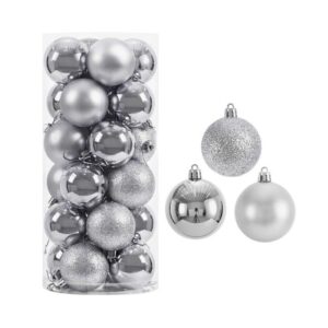 Σετ Χριστουγεννιάτικες μπάλες - 10cm - 20pcs - 326017 - Silver