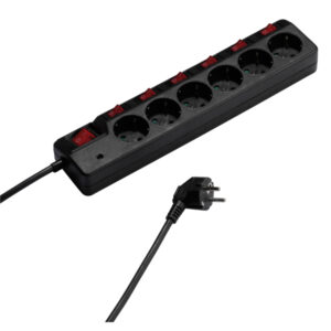 VIVANCO 6WAY (6XSchuko) WITH 7 SWITCHES ΠΟΛΥΠΡΙΖΟ 1.8m black