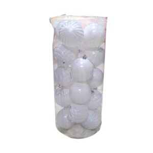 Σετ Χριστουγεννιάτικες μπάλες - 8cm - 24pcs - 326093 - White