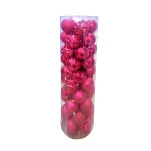 Σετ Χριστουγεννιάτικες μπάλες - 8cm - 50pcs - 326116 - Pink