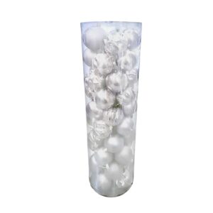 Σετ Χριστουγεννιάτικες μπάλες - 8cm - 50pcs - 326116 - White