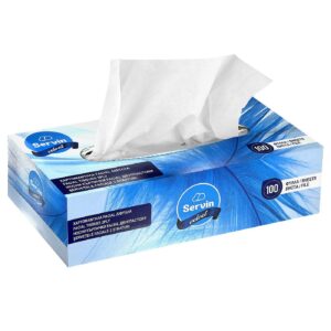 Χαρτομάντηλα Δίφυλλα Κυτ=100τ 125gr Servin SERV060