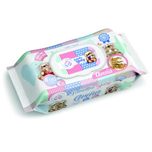 Σετ 100 μωρομάντηλα με καπάκι άρωμα βρώμη