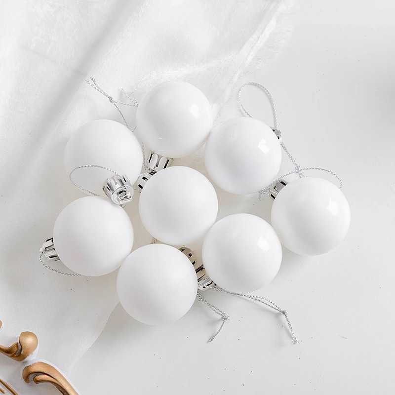 Σετ Χριστουγεννιάτικες μπάλες - 8cm - 12pcs - 326055 - White - Image 2